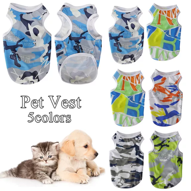 Nuovo Cane T-Shirt Animale Domestico Gilet Costume Parasole Abbigliamento Gat ♪