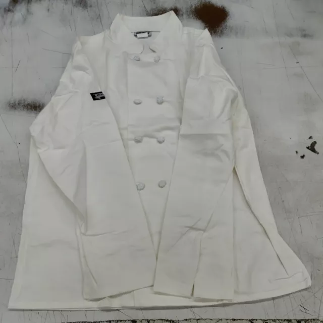 Chefwear Mens Chef Coat White Cotton Blend Size SMALL  BRAND NEW  2 PACK