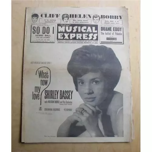 Various 1962 Nme Magazine Sept 7 1962 Shirley Bassey Cover Advert /Cliff/Shapiro