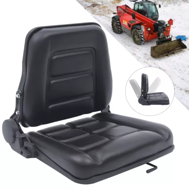 Universal Forklift Tractor Seat Mower PVC Adjustable Backrest Cushion W/Slide US