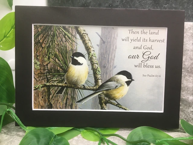 New Handmade 5x7 (Matted 4x6) Inspirational Scripture Songbirds Free Ship 562