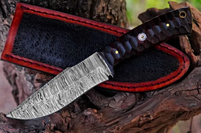 Bespoke Handmade Damascus Outdoor Hunting Skinner Survival Knife Full Tang