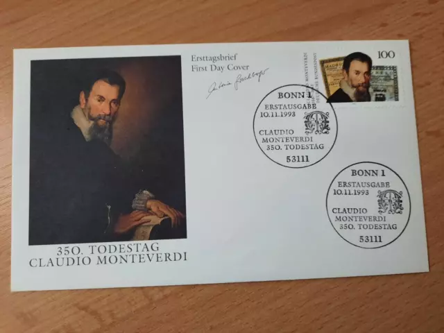 BRD 1993 FDC  Künstler-Ersttagsbrief45/1993 Monteverdi mit Sonderstempel Bonn