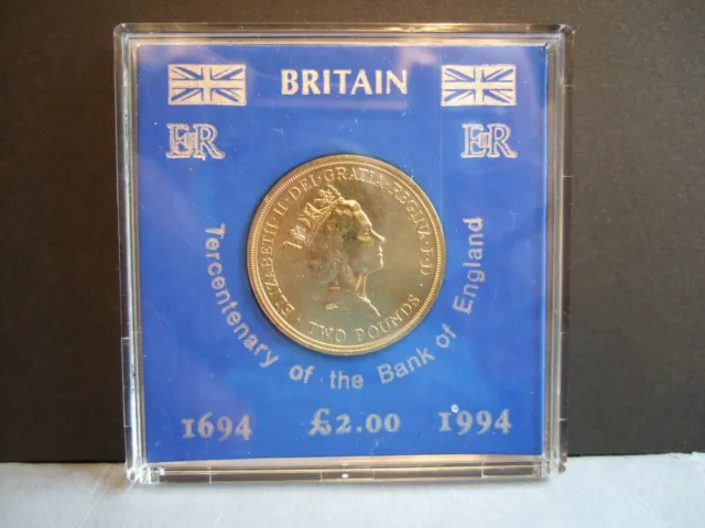 RARE 1994 £2 COIN TERCENTENARY OF THE BANK OF ENGLAND in UNC in BOE COIN Case!