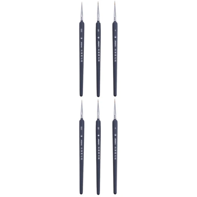 6 piezas Pincel de pintura pequeña acuarela pincel avión dibujo pincel