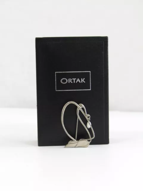 Ortak Scotland Sterling Silver & Pearl Pins Original Box Brooch Formal Case 2