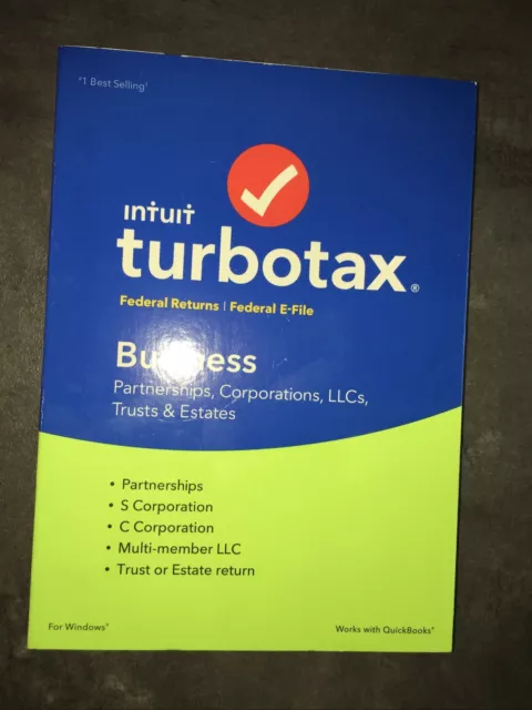 2018 Turbotax Business Federal + E-File Windows Corporations Taxs