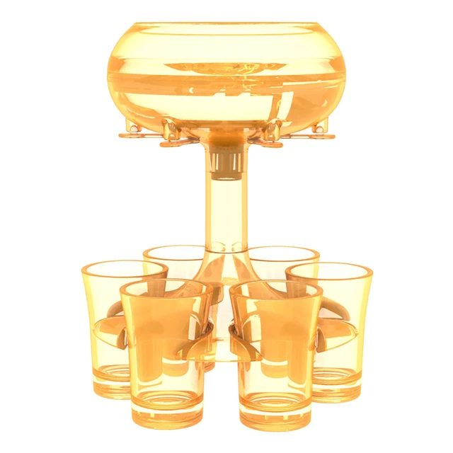 6-Shot Glass Dispenser Holder Wine Whisky Beer Dispenser Rack Bar Accessory Drin