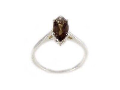 Smoky Quartz Ring Antique 19thC 1ct Cairngorm Scotland Gemstone Sterling Ring