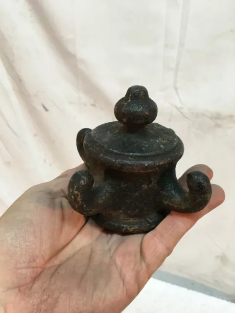 Primitive Cast Iron Fence Post Cap Bullet Shell Finial Victorian Antique 3.5in