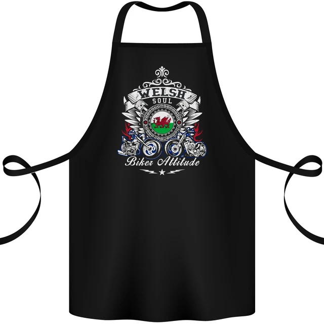 Welsh Soul Biker Attitude Bike Motorcycle Cotton Apron 100% Organic