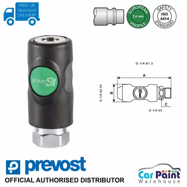 Prevost ESI 071101 PREVOS1 Pneumatic Quick Connect Safety Coupling Female HVLP