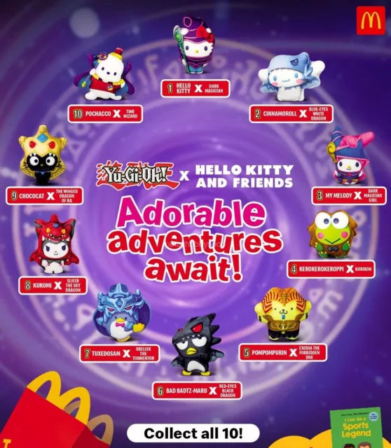 MCDONALD'S PH YUGIOH x HELLO KITTY Happy Meal Toys 2024 Complete Set