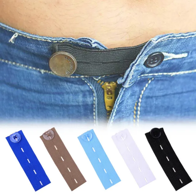 24 Pcs Button Extenders for Jeans, 6 Sizes Pants Button Waistband Extender,  Flexible Adjustable Elastic Waist