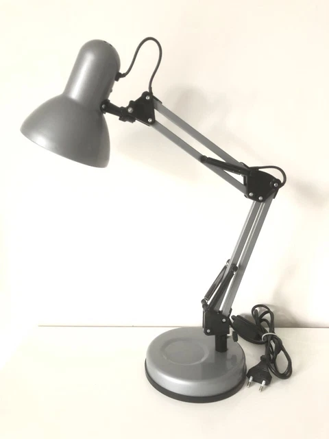 Lampe d'architecte de bureau articulée vintage en métal Grise COREP