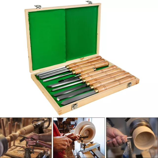 8Pcs Ciseaux à Bois HSS Outils Professionnels pour Travail du Bois/Racines/Tour