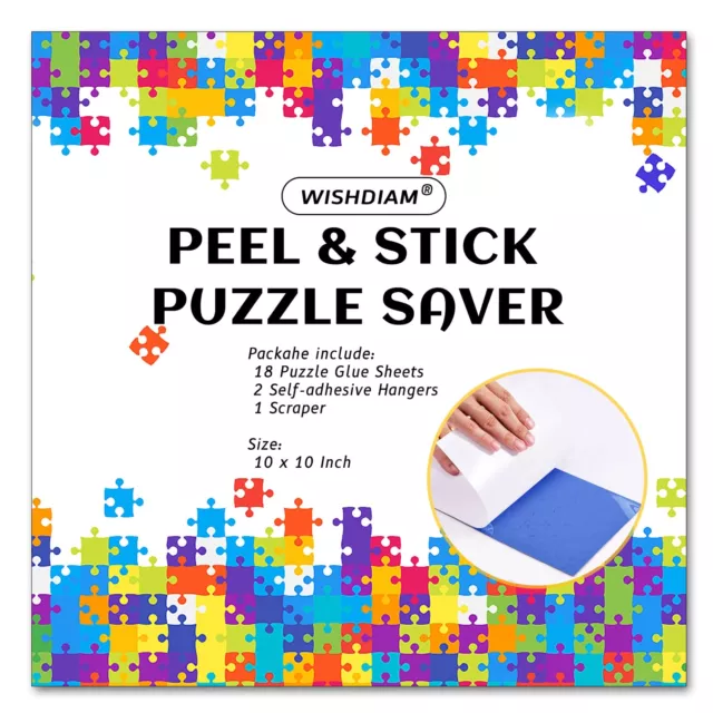 Puzzle Glue Sheets for 3 X 1000 Puzzles 18 Puzzle Saver Sheets Peel & Stick P...