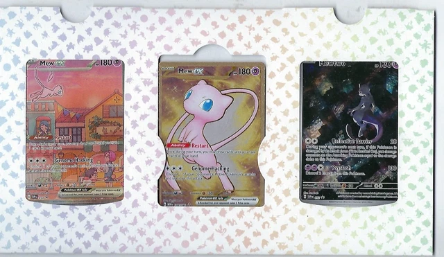 POKEMON 151 MEW & Mewtwo Ultra Premium Collezione UPC 3 Scheda Promo ...