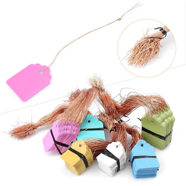 100Pcs Label Tie String Strung Jewelry Clothes Merchandise Display Price Tag