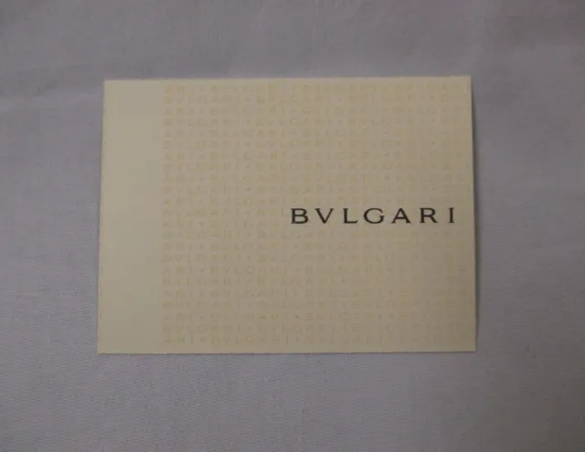 Bulgare Bvlgare Multilingual Watch Certificate of Authenticity Certificate Card