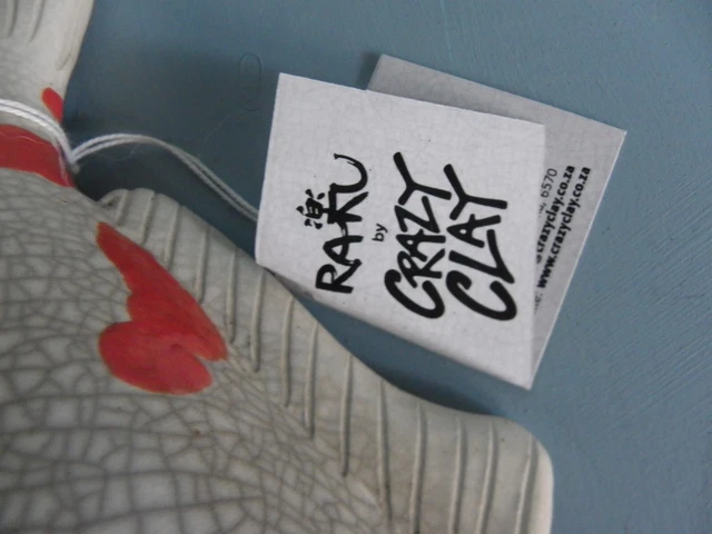 Raku Handarbeit Fish Crazy Clay Studio So. Africa Gerhard de Bier signiert 10" lang 6