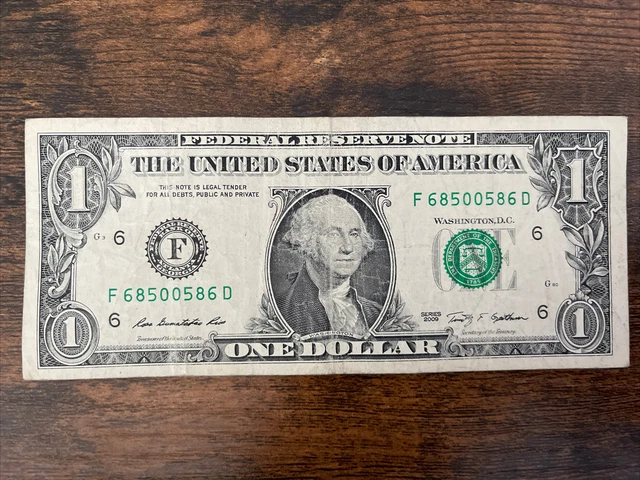 QUAD RADAR - TRUE PALINDROME in SERIAL NUMBER $1 Dollar Bill - BUY ONE or ALL