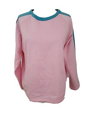 Vanity Fair Hot Shots Women's Sweatshirt Top Vtg 70s 80s Size L Pink Blue