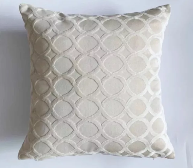 Quality Luxury Cushion Cover Cream Ivory Beige Contemporary 18" 45Cm Square