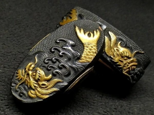 Japanese Sword Tsuba Sword Fittings Samurai Japan Antique Shachihoko Edo Period
