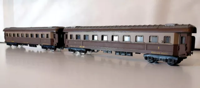 Pair of Rare Vintage Lima HO/OO Gauge Italian Railway Feroviaria Statale Coaches