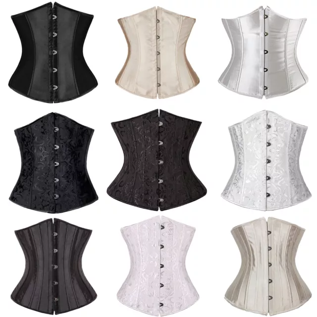 Plus Size Women Underbust Corset Boned Waist Training Belt Lace up Top Shaper