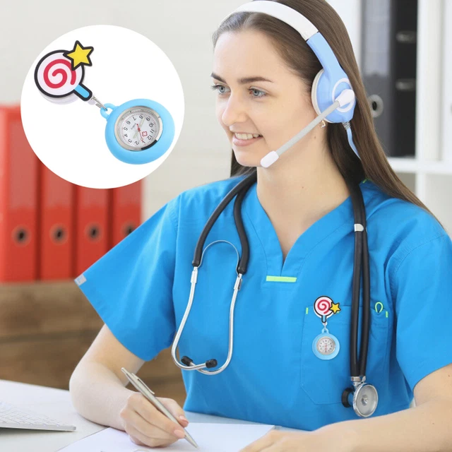 Orologio Da Infermiera Con Clip - 4 Pezzi, Retrattile, Ideale Per Medici E Infermieri - Foto 5