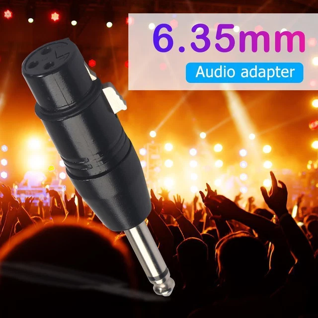 XLR 3Pin Female to 1/4 inch 6.35/6.5mm Male Mono Audio Adapter Plug Converter