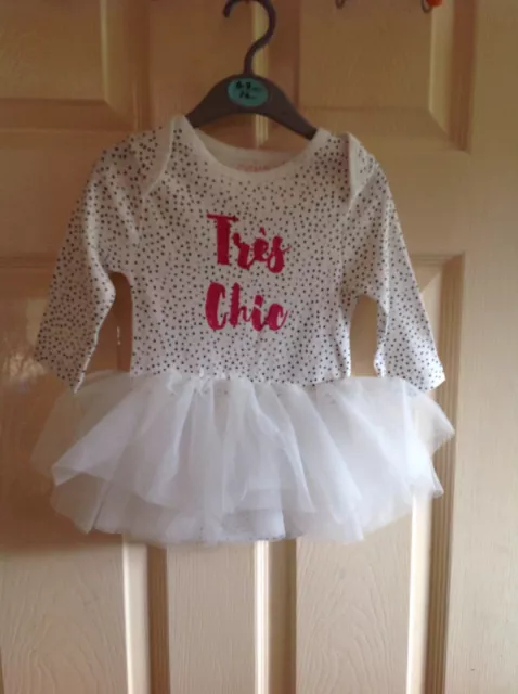 Girls Long Sleeved Tutu Vest / Body Suit / tutu dress BNWT Age 6-9 Months