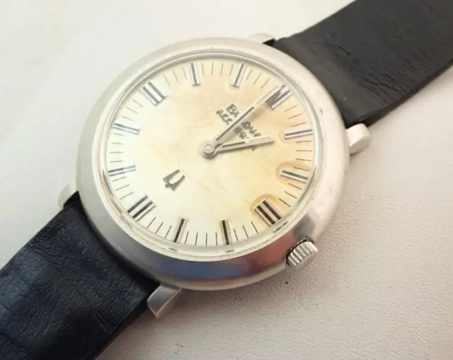 Vintage Mens Bulova Accutron 214 Stainless Wristwatch Watch Parts