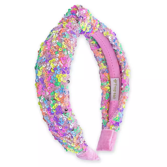 Sequin Knot Headband for Girls, Rainbow Knotted Hair Bands Accessories for Kids,