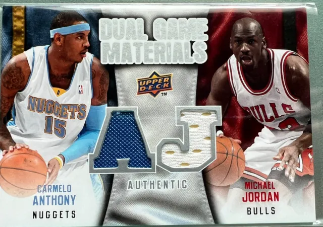 2009-10 Upper Deck - Dual Game Materials #DG-NK Carmelo Anthony, Michael Jordan