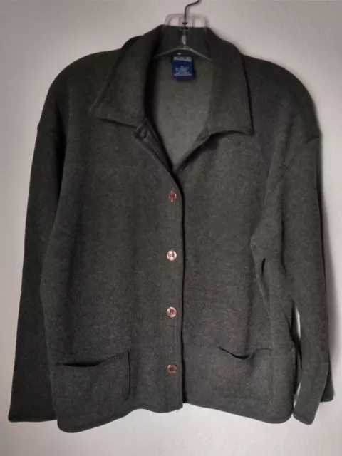 Honors Apparel Gray Collared Cardigan with Pockets Size M