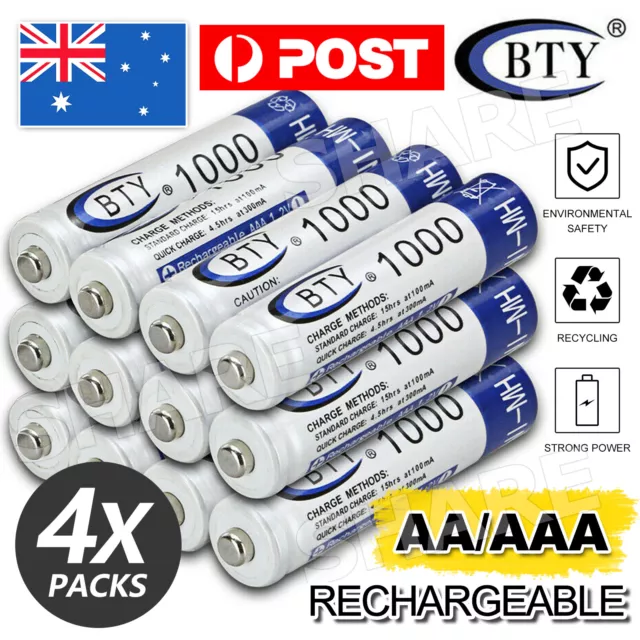 4-20x 3000mAh AA/1000mAh AAA Rechargeable Battery NI-MH 1.2V Recharge Batteries