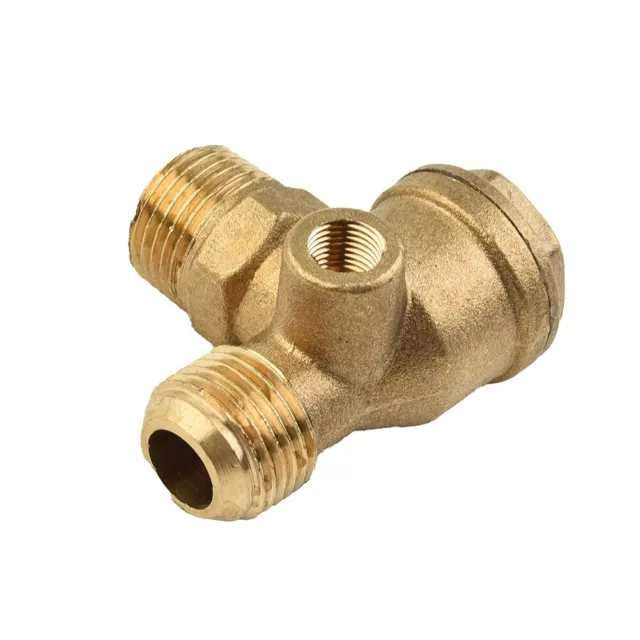 Air Compressor 3-Port Brass Male Threaded Check Valve Connector Tool 20*20*10mm