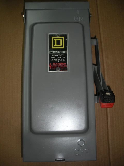 Square D H361RB 30A 600V 3P disconnect fusible switch 3R outdoor with 30A fuses