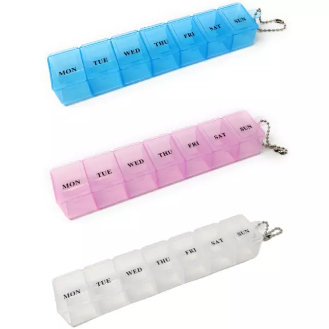 7 Day Pill Dispenser Medicine Tablet Storage Organiser Case Weekly Box UK Small