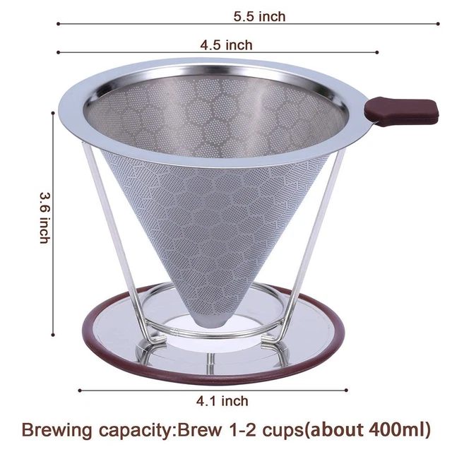 goutte lente Filtre à café Verser sur le dripper de café Cafetière réutilisable 2