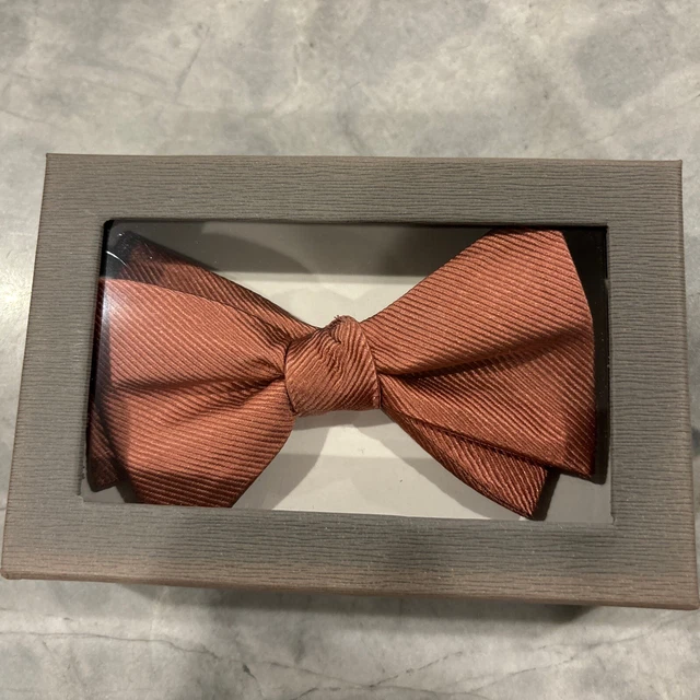 Jos. A. Bank Self  Formal Bow Tie - Salmon Color NEW In Box 100% Silk MSRP 59.50