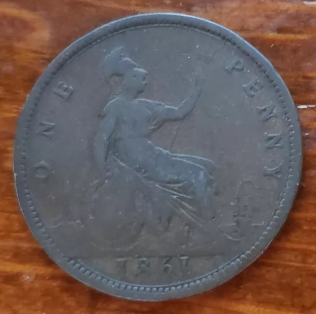 1861 Great Britain Scarce Large Penny Queen Victoria