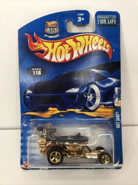 2003 Hot Wheels Collector #118 HOT SEAT Gold/Black w/Gold 5 Spoke Wheels