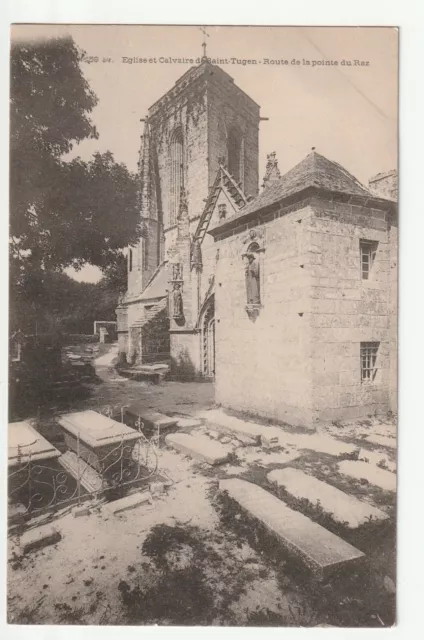 SAINT TUGEN - Finistere - CPA 29 - Eglise et Calvaire