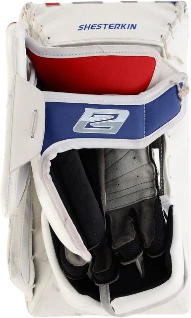 Igor Shesterkin New York Rangers Game-Used White Brian's Blocker Igor Shesterkin New York Rangers Game-Used White Brian's Blocker