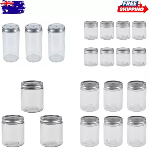 3/6/8 Pack Glass Preserving Jars Lid Mason Canning Bottles Storage 120 - 1000ml*