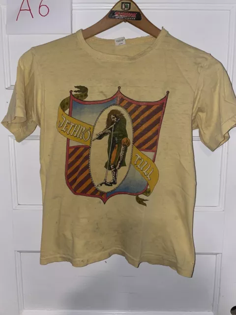 Real Vintage 1970s Jethro Tull Concert Tour Shirt See Photos Lots Of Wear Stains